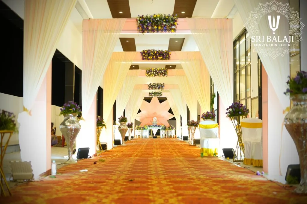 Flower Arch Entrance Aisle at Sri Balaji Convention Centre